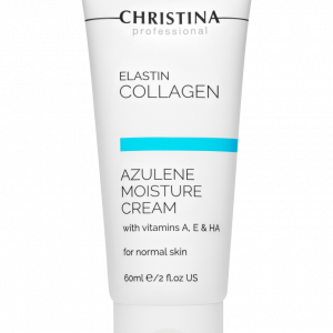 Увлажняющий азуленовый крем Christina elastin collagen azulene moisture cream with vitamins a, e  and ha for normal skin 60ml